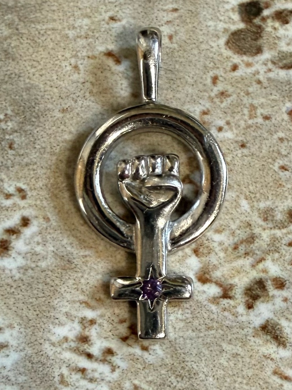 Awe Inspired Woman Power Feminism 925 Sterling Silver Necklace Pendant